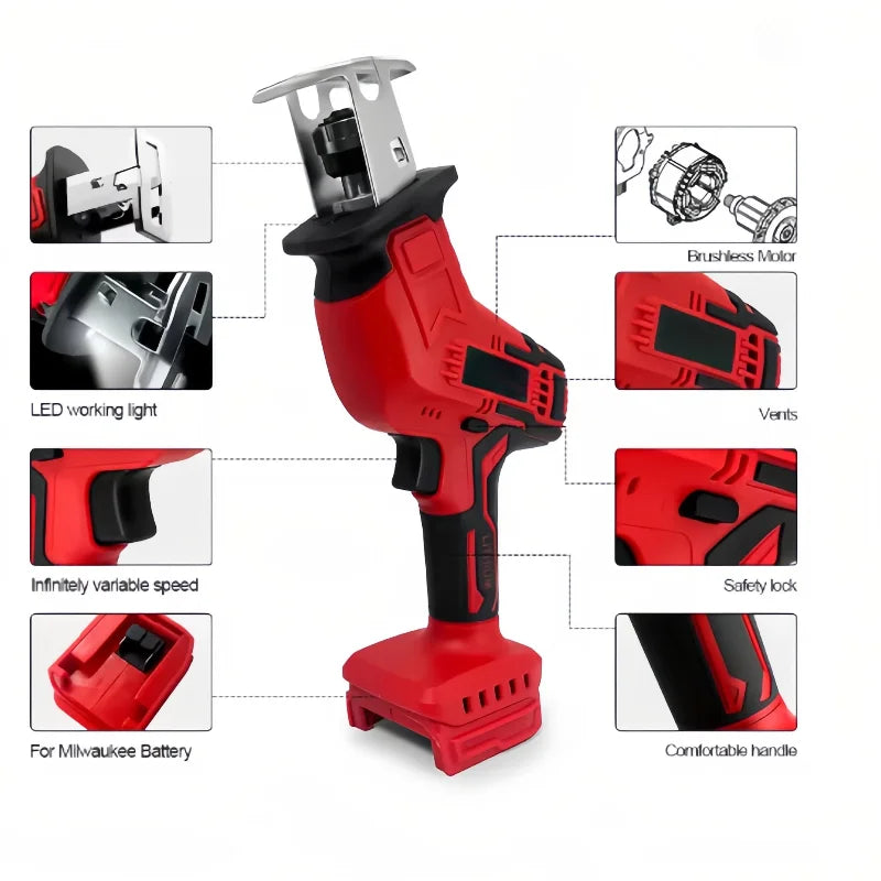 Milwaukee 18V Cordles Metal Pipe Cutting Saw  Electric Reciprocating Saw Wood  Electric Cutting Saw Tool with M18  Battery Good Vibrations