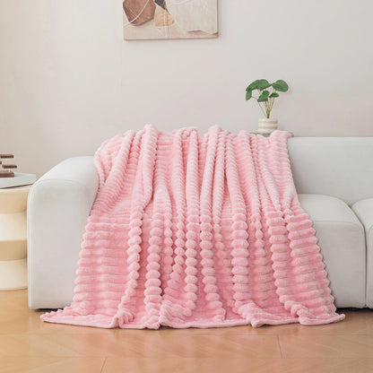 1pc flannel blanket - soft, comfortable, warm nap blanket, Christmas exquisite gift blanket, available in multiple colors Good Vibrations