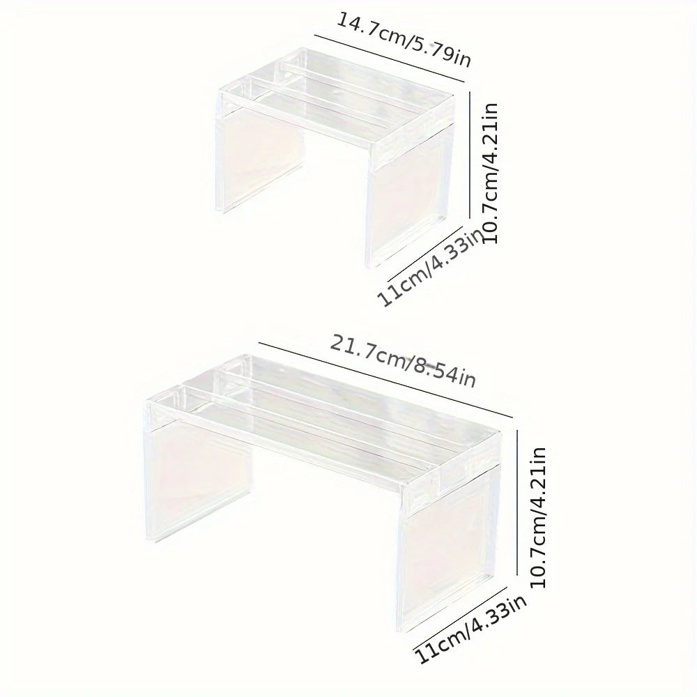 1 Layered Shelf, Refrigerator Storage Shelf, Kitchen Storage Shelf, Toy Figurine Storage Shelf, Cosmetics Layered Storage Shelf Good Vibrations
