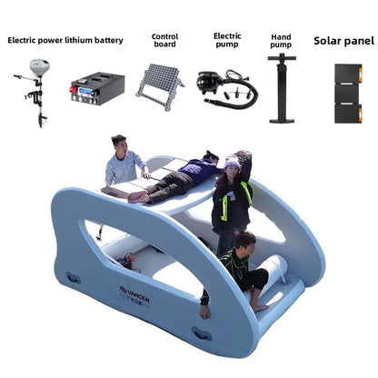 Water Inflatable Yacht Slide Portable Storage Outdoor Yacht Solar Perpetual Motion Machine Floating Bed Luya Hovercraft Good Vibrations