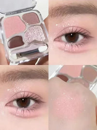 4Color Eyeshadow Palette Blush Eyeliner Eyeshadow Highlight Contour Palette Eyes Makeup Cute Beauty Cosmetics Good Vibrations