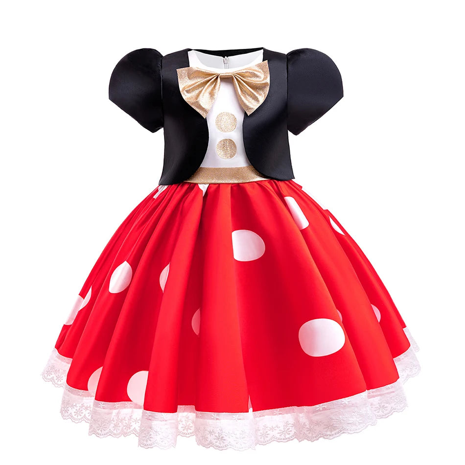 Little Girl Mickey Dress Toddler Kids Minnie Cosplay Outfits Red Dot Princess Mouse Costume Halloween Baby Clothes Good Vibrations
