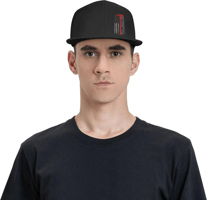 American Flag Firefighter Snapback Flat Bill Baseball Cap Mens Hat Fashion Casual Flat Bill Hat Good Vibrations