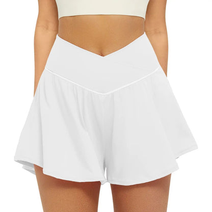 2025 Golf Skirt Women High Waist V Summer Running Outdoors Tennis Sport pants Pockets Fitness Casual short academia feminina Good Vibrations
