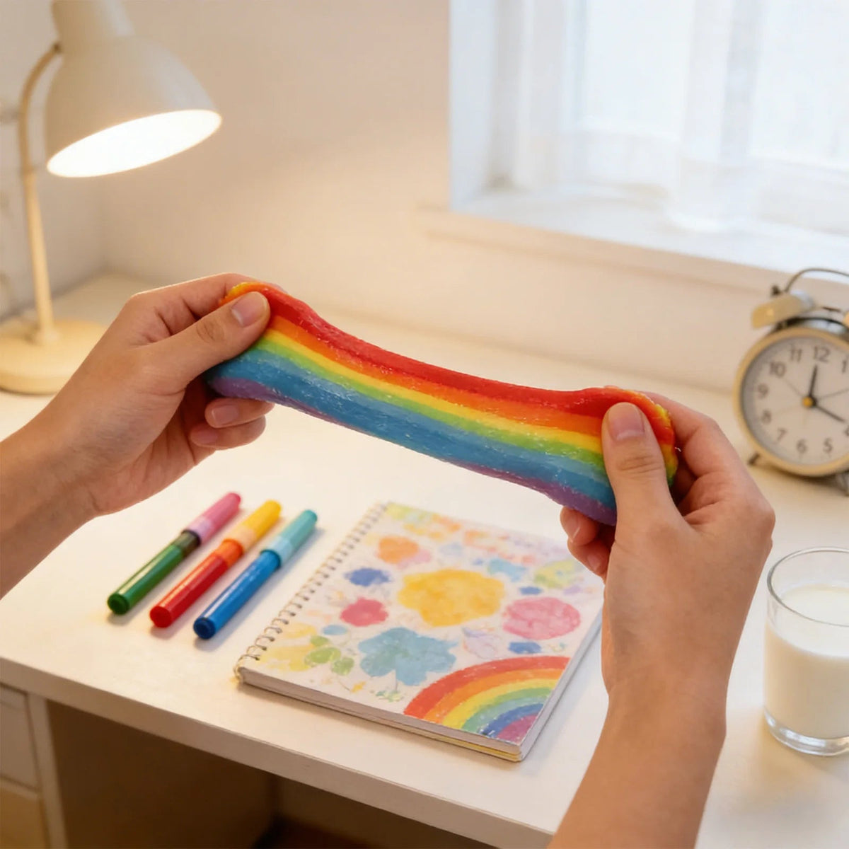 Squishy Sour Sugar Rainbow Strips Stress Autism Sensory Toy Stress & Anxiety Relief Toys Pinch Decompression Toy for Adult Good Vibrations
