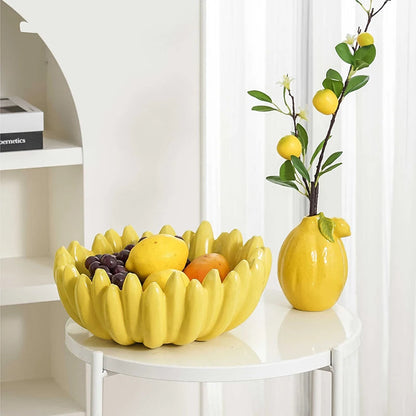 Creative Ceramic Fruit Plate High-End Dining Table Snack Dish Living Room Decorative Ornament for Coffee Table Good Vibrations