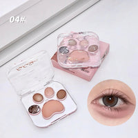 5 Colors Eye shadow Palette Cat paw shape, earthy khaki everyday look  Party Performance Makeup eye cosmetics Good Vibrations