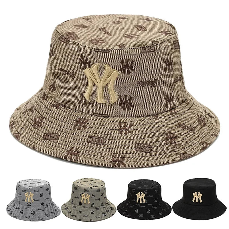 Unisex Letter Embroidery Fisherman Hat Women Summer Versatile Sunscreen Hats Sun Hat Men Trend Bucket Hats Good Vibrations