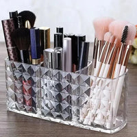 Clear Acrylic Makeup Brush Holder Desk Cosmetic Organizer Lipstick Storage Box Nail Polish Display Stand Rack Jewelry Case Good Vibrations