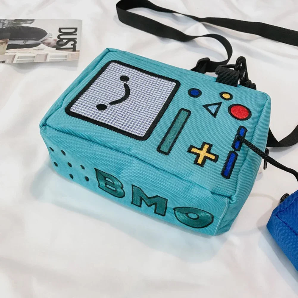 Cartoon Anime Single Shoulder Bags for Women Phone Coin Purse Female Canvas Game Machine Small Shoulder Bag Funny Crossbody Bag Good Vibrations