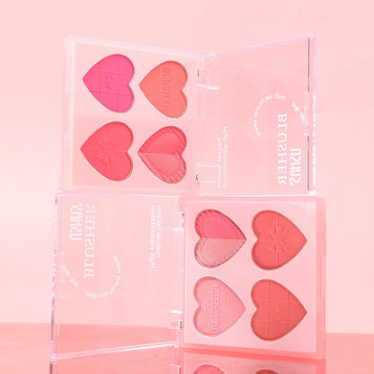 USHAS Blush Plate, 2-Color Optional, Long-lasting Waterproof, Silky and Delicate, Natural Makeup Effect, 3-in-1 Multi-Purpose Good Vibrations