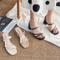 Women High Heel Sandals Summer Casual Female Shoes Woman Square Heel Open Toe Ankle Strap Ladies Sandalias Wedge Shoe 2022 New Good Vibrations