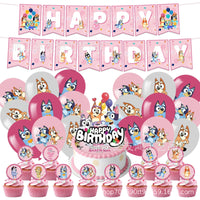 Bluey Theme Birthday Party Decorations Celebration Party Balloons Disposable Tableware Cup Plate Baby Shower Kid Party Set Good Vibrations