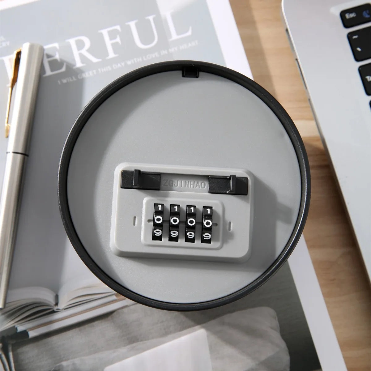 Hidden Key Box with Combination Lock Hidden Safe Small Storage Lockable Box with Code Outdoor Secret Items for Decor Flowerpot Good Vibrations