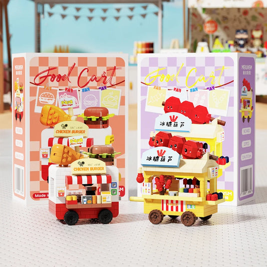 Mini Food Cart Street View Building Blocks Micro Particle DIY Handmade Toys For Kids Creative Gifts Sets Good Vibrations