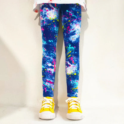 Girls' Leggings Fashion Cartoon Tight Pants Spring and Autumn Baby Girls Slim Fit Flower Leggings Summer Children's Pants Good Vibrations