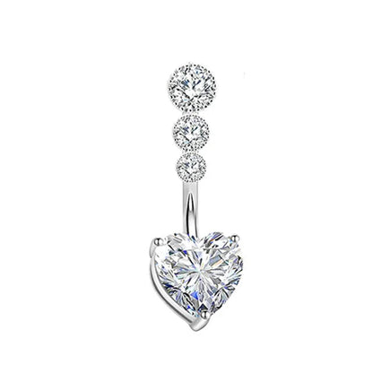 Dainsty Dangled Belly Button Rings Surgical Steel 14G Bar Navel Piercing Ring Crystal CZ Bee Flower Heart Belly Ring Ear Jewelry Good Vibrations Adult Super Store