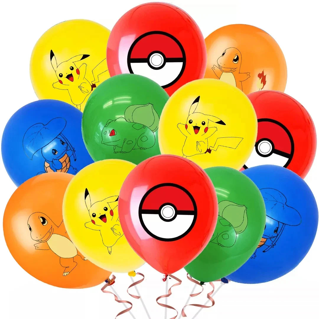 Pokemon Birthday Party Supplies Pikachu Decoration Banner Balloons Tableware Set Plates Napkins Baby Shower Children's Toy Gifts Good Vibrations