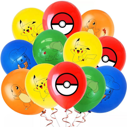 Pokemon Birthday Party Supplies Pikachu Decoration Banner Balloons Tableware Set Plates Napkins Baby Shower Children's Toy Gifts Good Vibrations