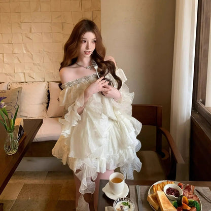 Vintage Sets Women Casual Y2k Crop Top Blouse + Mini Skirts Elegant 2 Piece Sets Female Korean Fashion Evening Party Outfits Good Vibrations