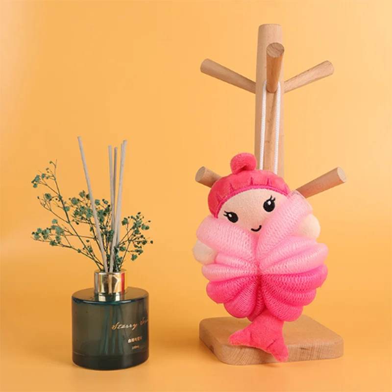 Baby bath flower ball, cute cartoon mermaid for children, soft and non scattering bath ball, bubble net Good Vibrations