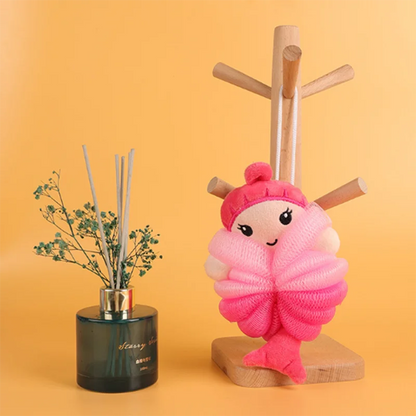 Baby bath flower ball, cute cartoon mermaid for children, soft and non scattering bath ball, bubble net Good Vibrations