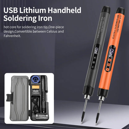 USB digital display soldering iron Type C interface mini soldering iron set 260-420 ℃ five temperature switching Good Vibrations