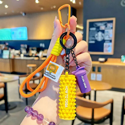 Fitness Keychain,Colorful Gym Bag Charm for Fitness Lovers, Motivational Fitness Gym Key ring,Workout Keychain Gifts Good Vibrations