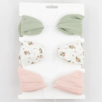 3Pcs/Set Solid Muslin Cotton Linen Baby Headband Elastic Rabbit Ear Hair Band Infant Girl Turban Headwraps Stretch Accessories Good Vibrations