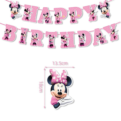 Minnie Mouse Birthday Decoration Disposable Cups Plates Tablecloth Cake Latex Balloon Baby Shower Kids Girls Party Supplies Good Vibrations