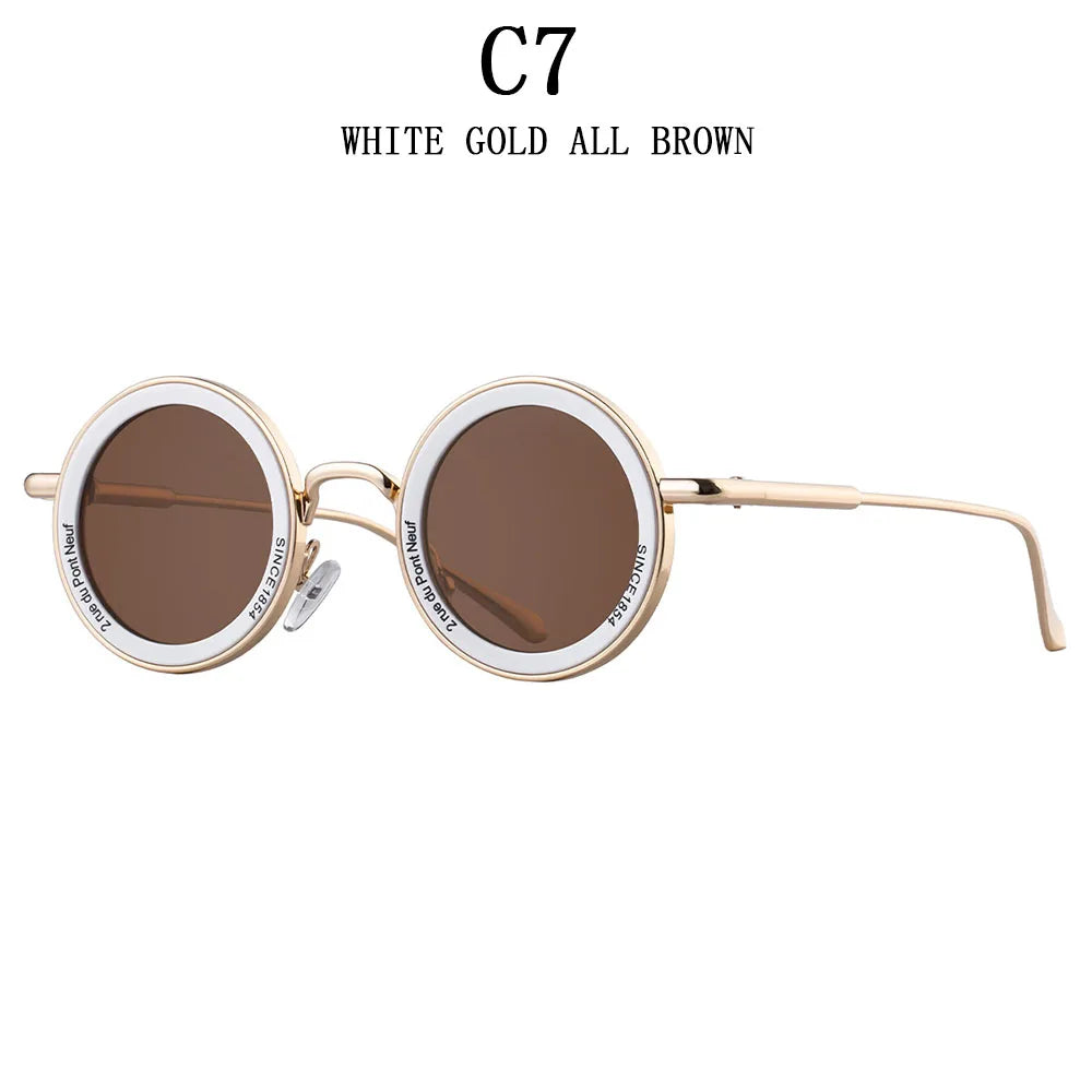 Round Steampunk Sunglass Men Vintage Punk Sunglasses Women Trendy Retro Fashion Glasses Gafas De Sol Hombre Lunette Soleil Femme Good Vibrations