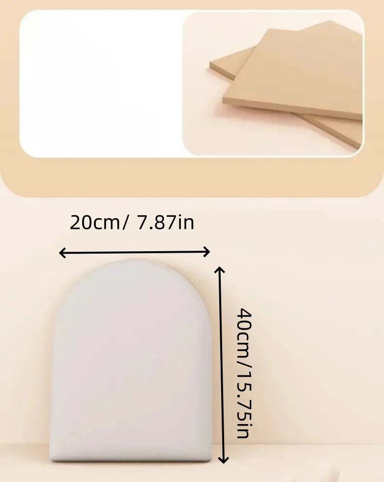 1PC 7.87inx15.75in Bed Headboards Anti-collision Wood Wall Panels  Bed Head Headboard Stickers Tete De Lit Good Vibrations