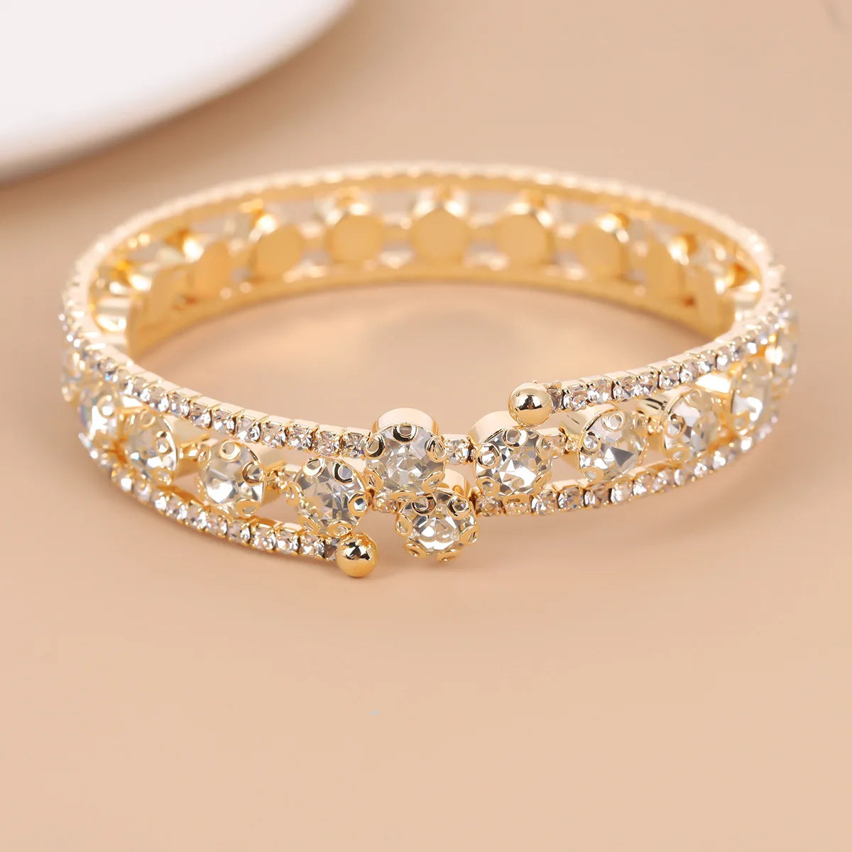 Three Layer Full Diamond Exquisite Fashionable High-end Versatile Personality Bracelet Shining Rose Gold Retro Good Vibrations