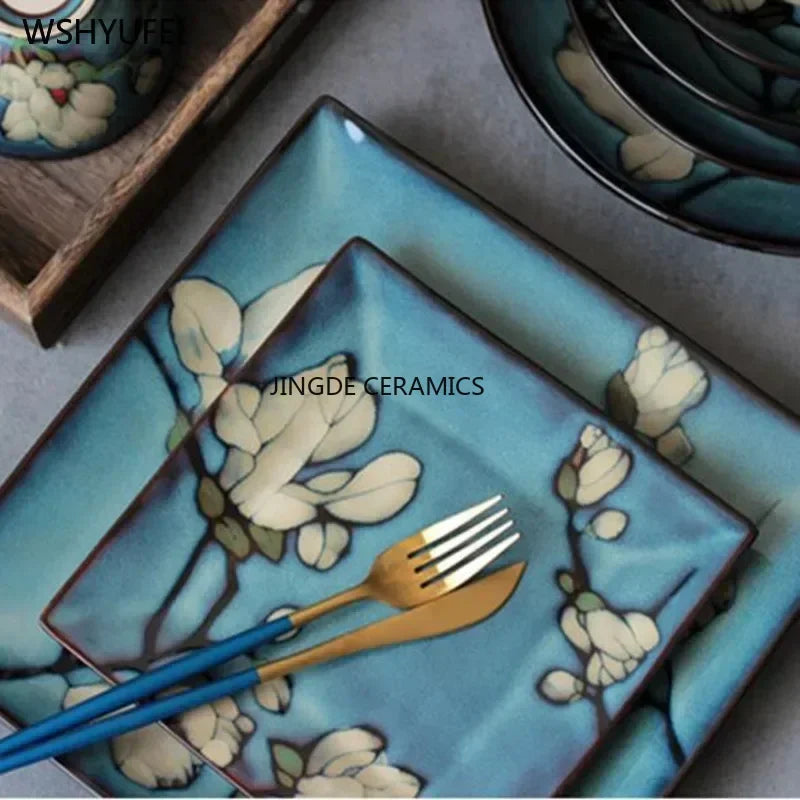 Ceramic Dinner Plate Service Dish Cake Dish Western Steak Steak Disc Salad Bowl Kitchen Board Wedding Kitchen Supplies Beautiful Good Vibrations