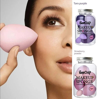 7PCS Canned Cosmetic Sponge Set Dry And Wet Liquid Foundation Powder Puff Professional Cosmetic Tools Make-up Artist Good Vibrations