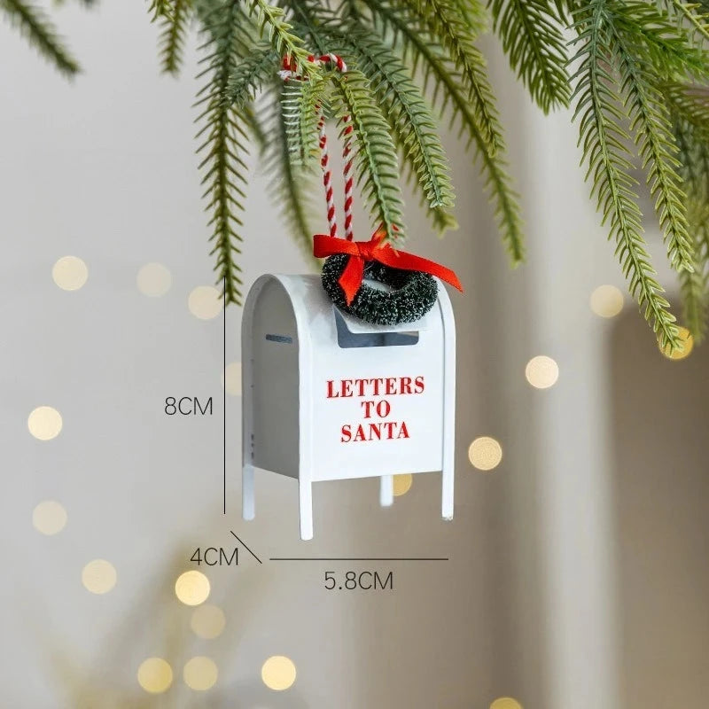 Christmas Iron Mail Box Pendant Christmas Tree Decoration Desktop Landscape Festival Atmosphere Decoration Good Vibrations