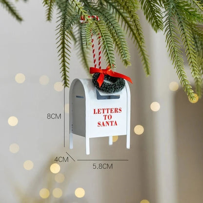 Christmas Iron Mail Box Pendant Christmas Tree Decoration Desktop Landscape Festival Atmosphere Decoration Good Vibrations