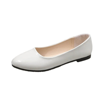 Women's Formal Uniform Shoes Spring Autumn Black Versatile Flat Shoes Women Causal Loafers Non-slip Ladies Ballet Leather Shoes Good Vibrations