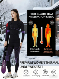 Womens Thermal Underwear Sets Womens Long Johns Underwear Thermal Wear for Women Thermal Set Winter Good Vibrations