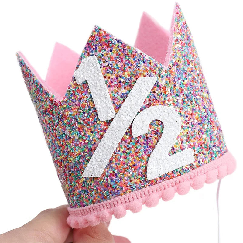 1st Birthday Party Decor Hat Kids 1 2 3 Year Happy Birthday Boy Girl Crown Hat First Happy Birthday Party Baby Shower Decoration Good Vibrations