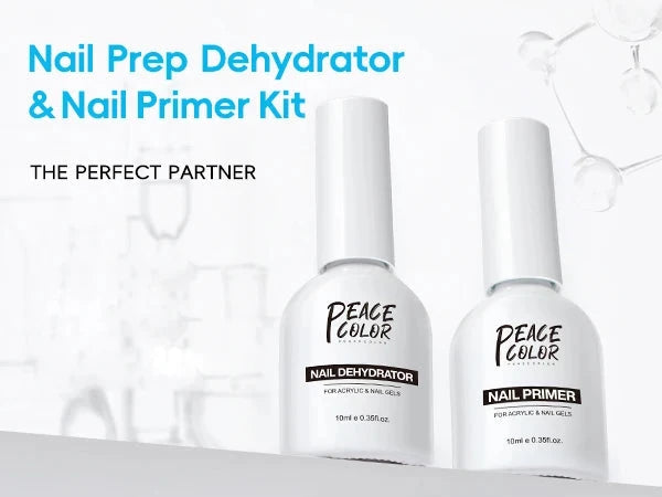 Peacecolor 10ML Nail Dehydrator & Primer and Nail Tools, Fast Dry Non Acid Primer for Gel Polish, Ideal Gift Choice Good Vibrations