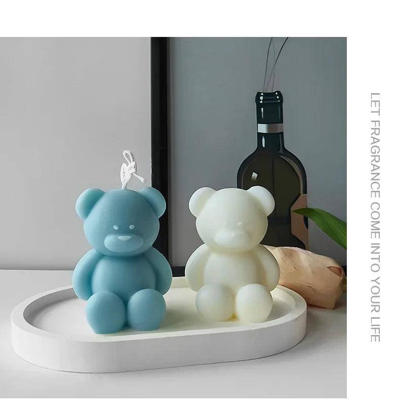 1pc Lovely Bear Aromatherapy Candles for Home Decoration Lovely Scented Candle Photography Props Festival Home Ornaments Good Vibrations