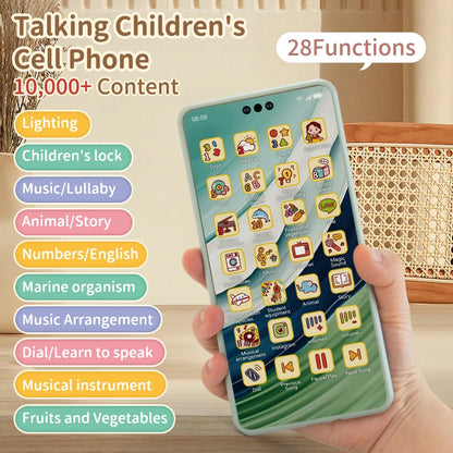 Baby Simulation Mobile Phone Toy Screen Music Early Educational Toys Learning Vocal English Mobile Vocal Toy Model Children Gift Good Vibrations
