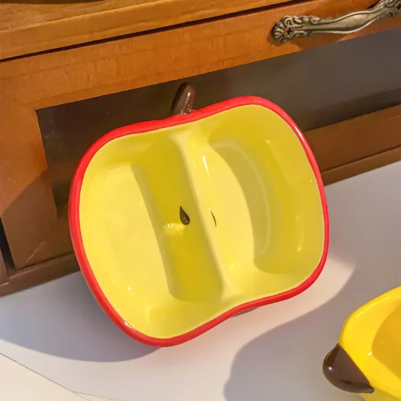 1PCS Creative Fruit Ceramic Dish Mini Saucer Kitchen Tableware for Snacks Sauces Seasonings Dinner Plate Household Supplies Good Vibrations