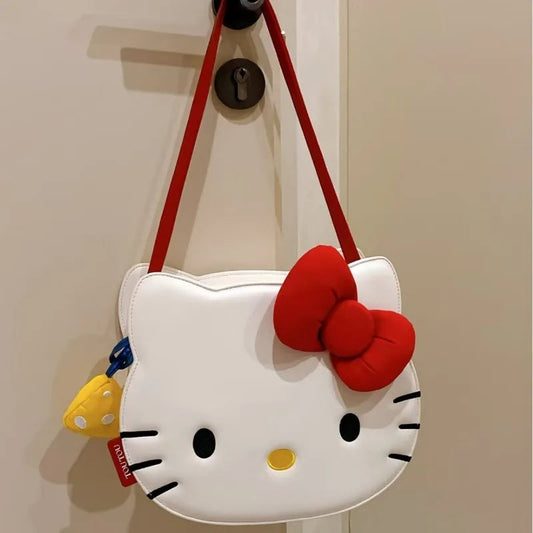 Sanrio Hello Kitty Cute Cartoon  Fashion Three-dimensional Handbag Japanese Shoulder BagStyle Y2k Girl One-shoulder Cartoon Bag Good Vibrations
