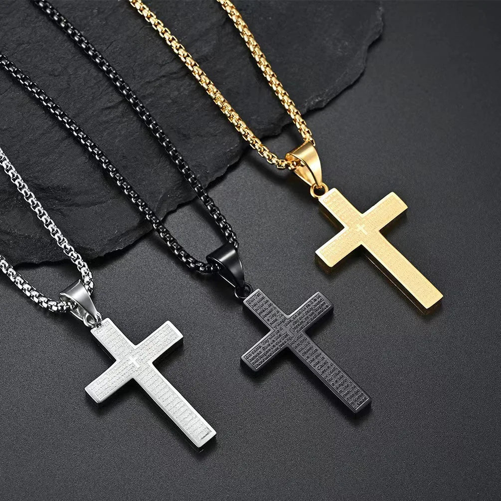 Cross necklace, men's and women's pendant, high-end and versatile, trendy men's fashion, European and American personality, new Good Vibrations