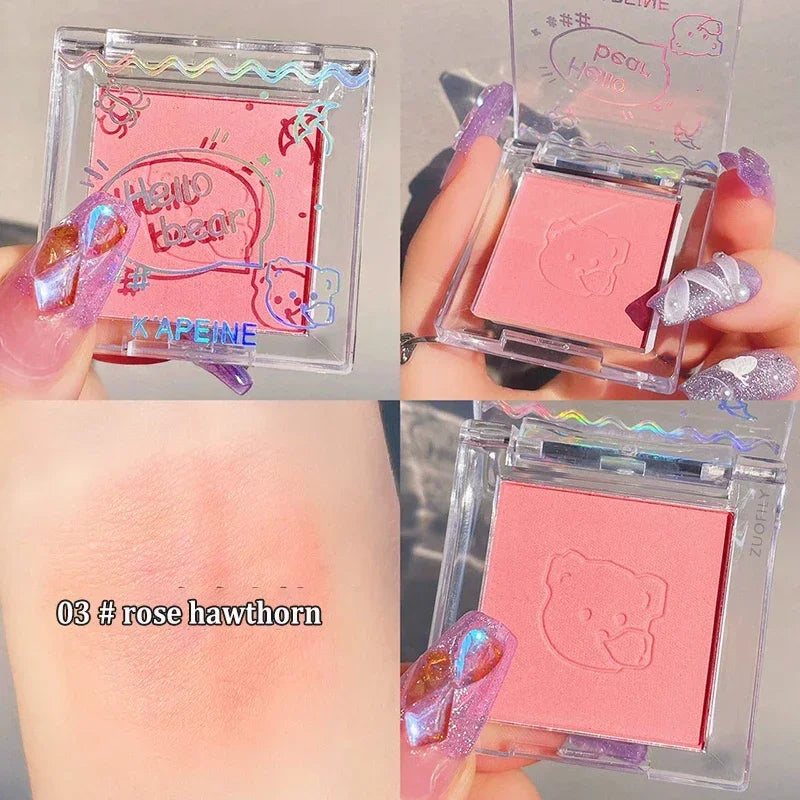 Natural Face Monochrome Blush Palette Rose Hawthorn Cheek Tint Blusher Powder Makeup Matte Peach Rouge Contour Shadow Palette Good Vibrations