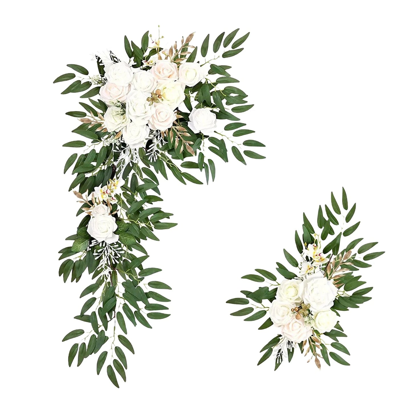 Large 2Pcs Artificial Flower Swag Floral Swag Garland Wedding Arch Flowers Kit for Sign Rustic Artificial Floral Swag Arch Decor Good Vibrations