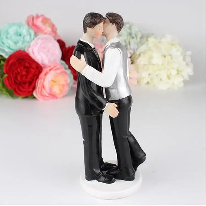 Funny Wedding Cake Toppers Dolls Romantic Bride And Groom Figurines Stand Topper Decoration Supplies Marry Resin Figurine Good Vibrations