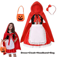 Halloween Costume for Girls Dress Scarlet Witch Vampire Devil Ghost Carnival Party Dress Up Hoodwinked Suit Kids Cosplay Clothes Good Vibrations
